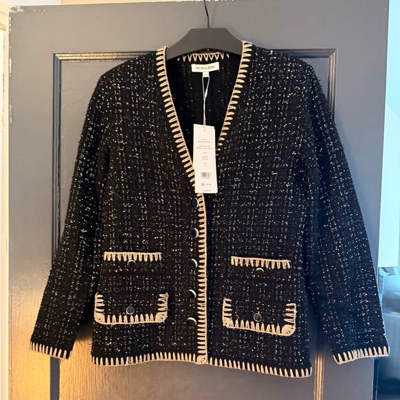 Veronica Beard Black and Cream Tweed Blazer Small - Picture 4 of 5